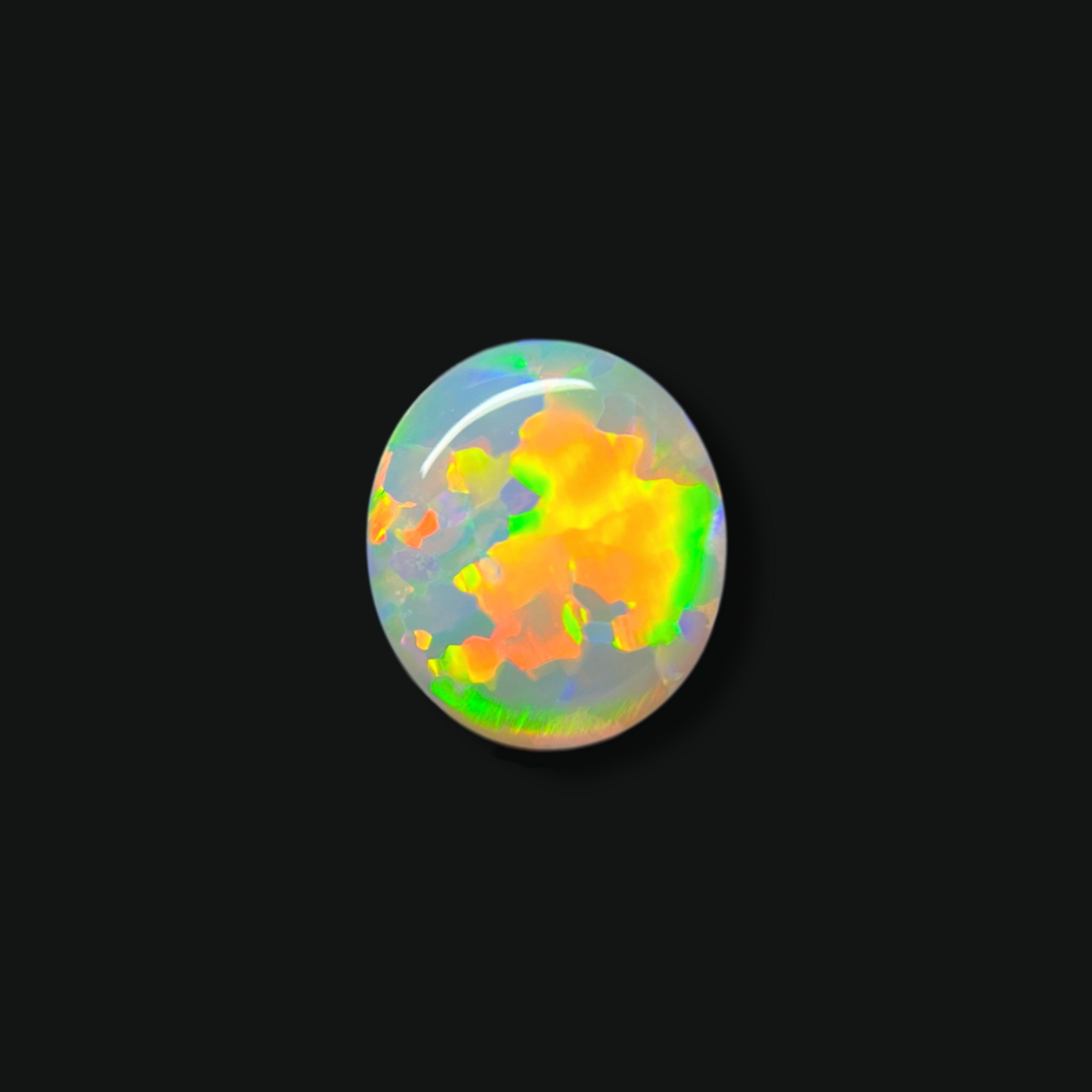 1.50 ct Orange & Green Crystal Opal 9.2x8.1x3.2 mm