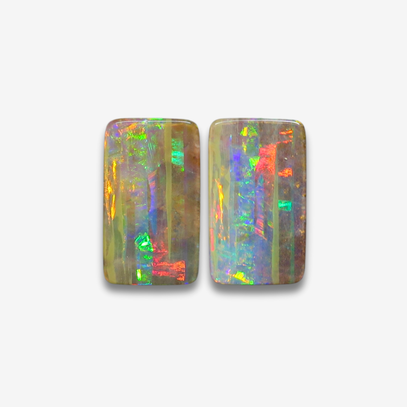 10.61 cttw Striated Boulder Opal Pair