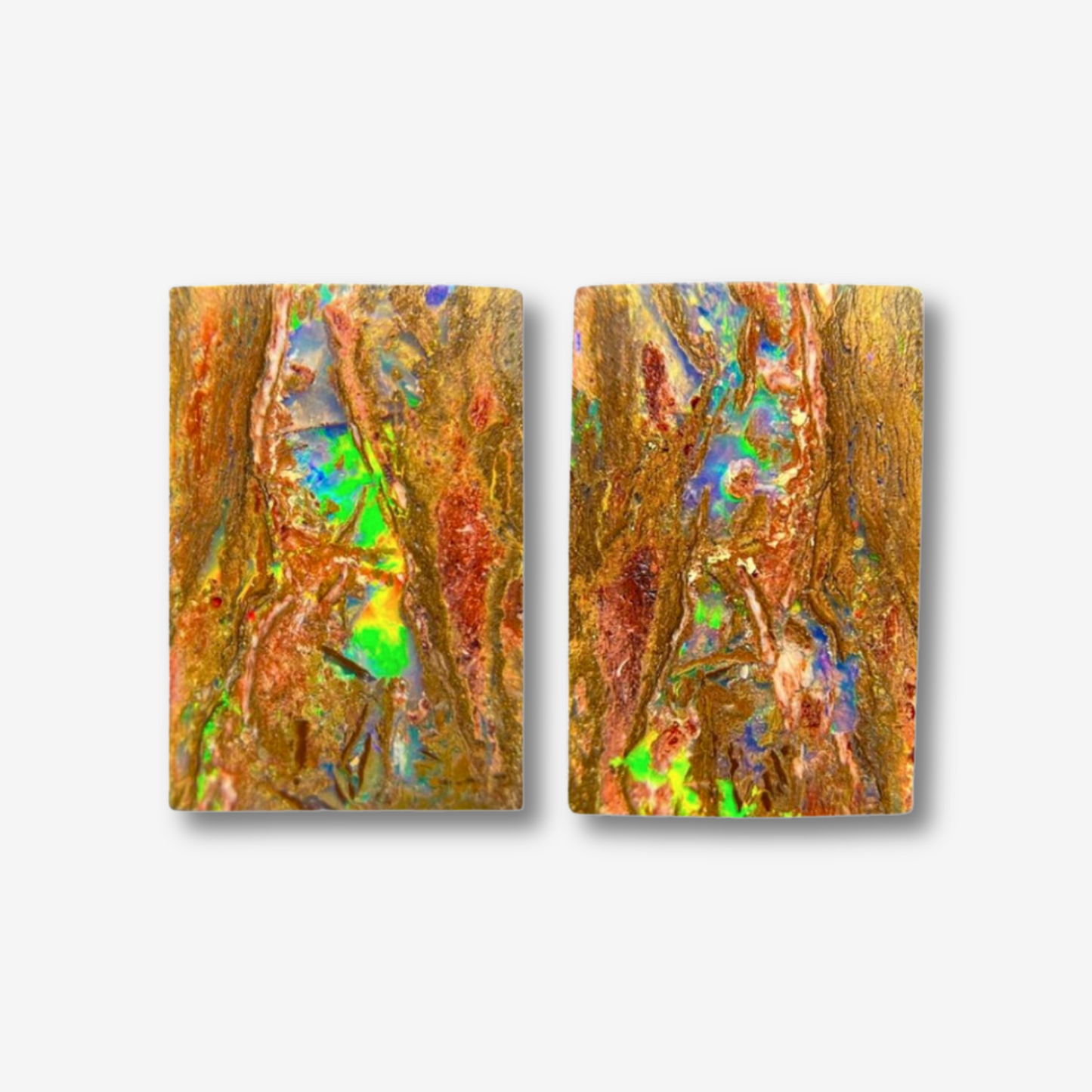 17.34 cttw Boulder Opal Pair