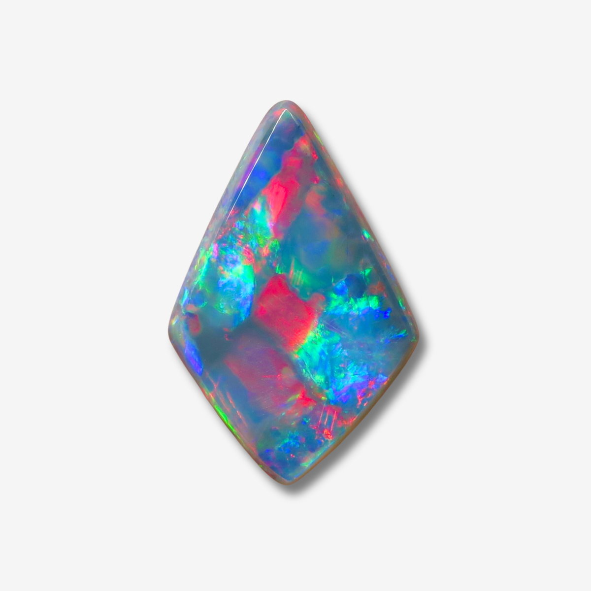3.15 ct Red Multicolored Kite-Shaped Black Opal 17.7x11.4x3.2