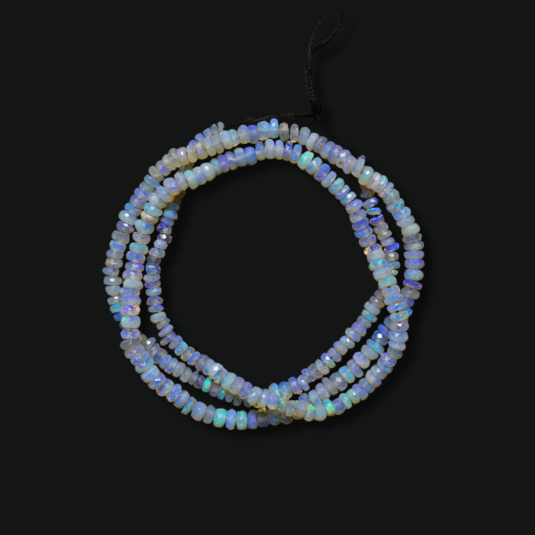 31.60 cttw Faceted Crystal Opal Bead Strand