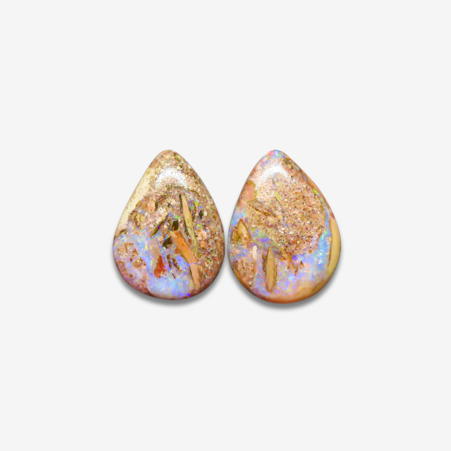 13.49 cttw Pastel Boulder Opal Pair