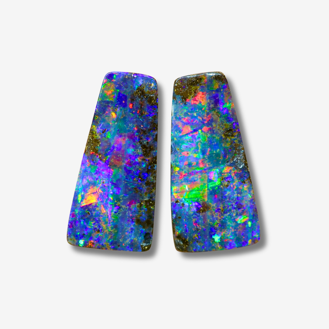 15.69 cttw Boulder Opal Pair 21.6x10.7x4.1 mm