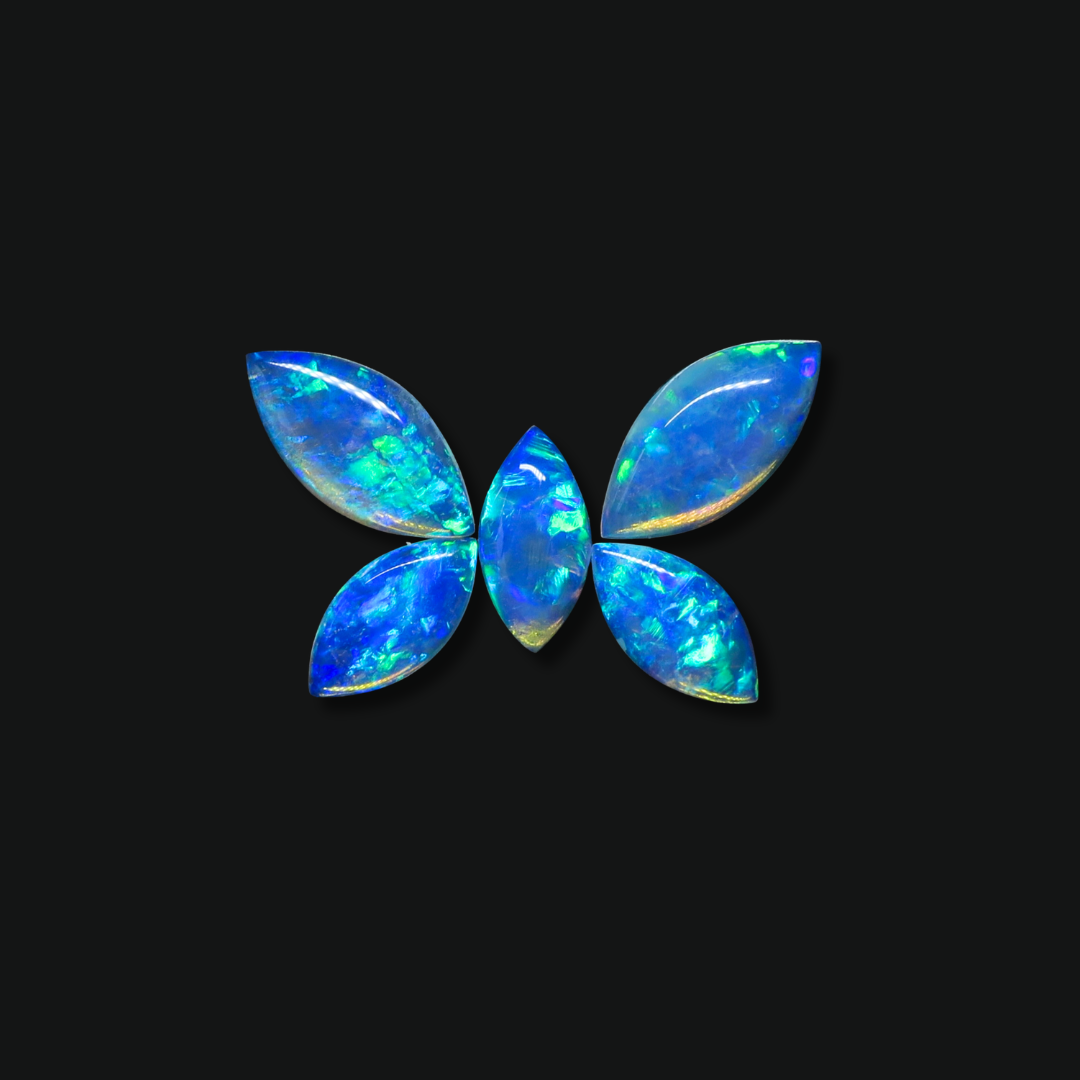 2.03 cttw Butterfly Marquise Crystal Opal 5 pc Suite