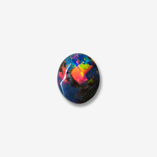 2.93 ct Oval Boulder Opal with Red Color Play