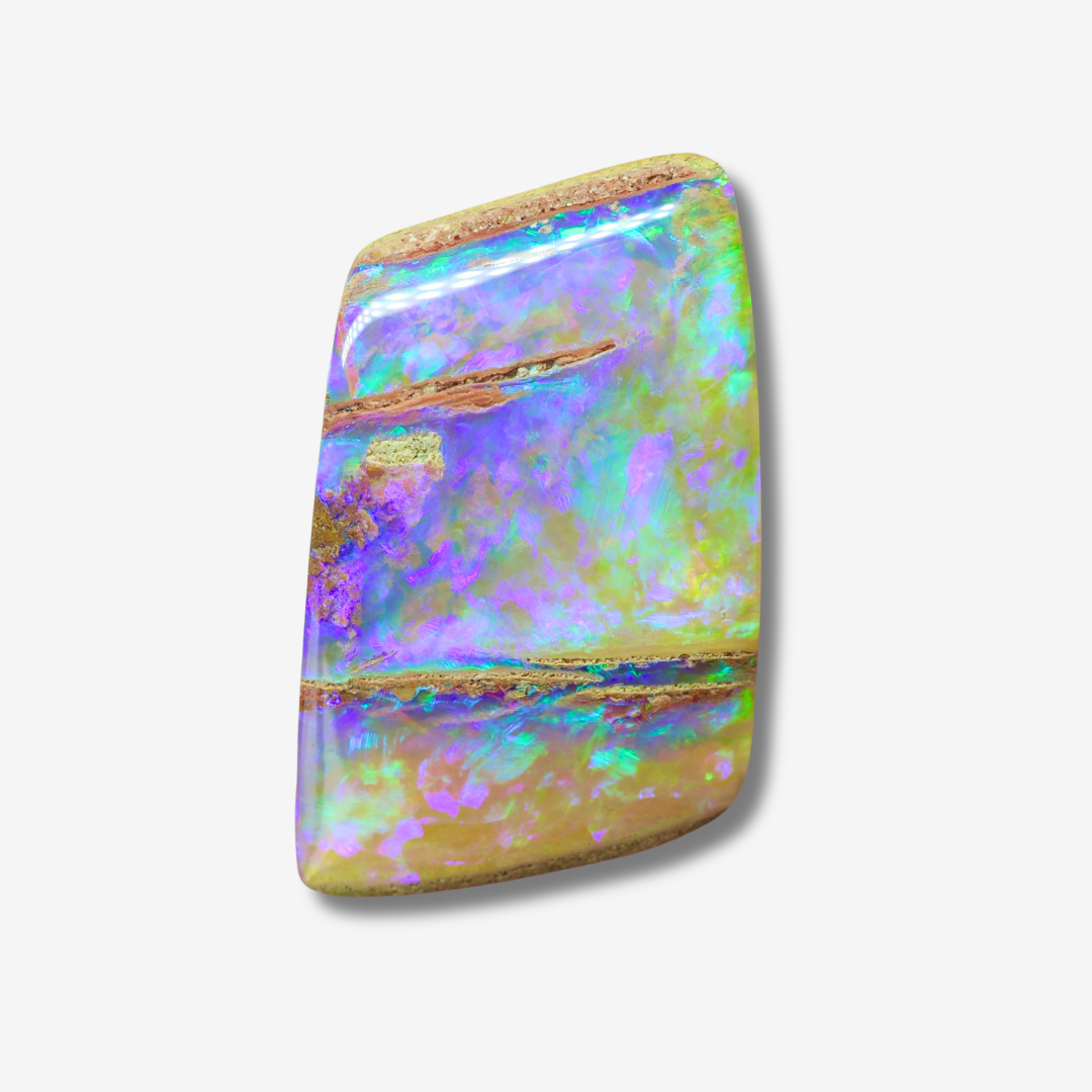 24.37 ct Purple & Green Boulder Opal 25x16.8x 7.4 mm