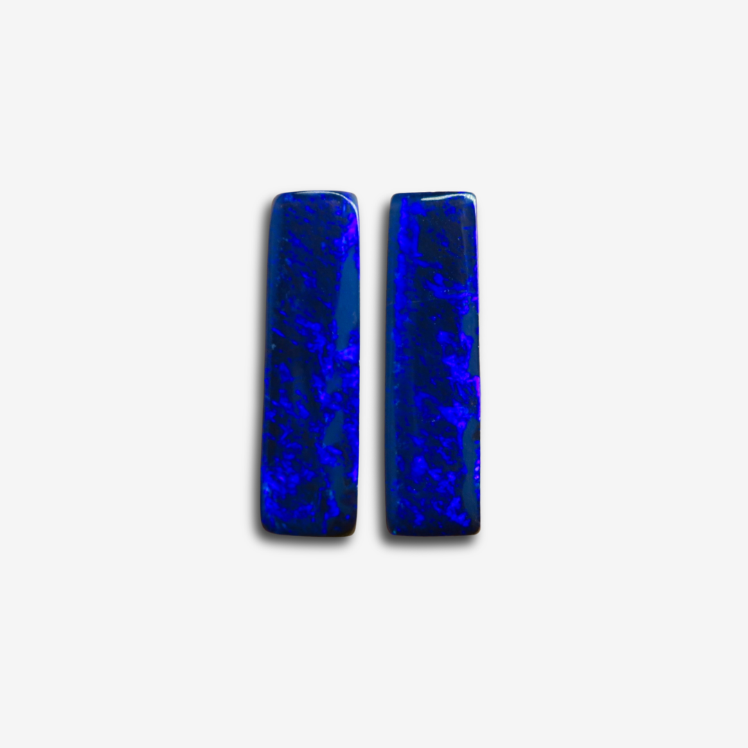4.25 cttw Indigo Boulder Opal Pair 14.7x4.2x2.9 mm