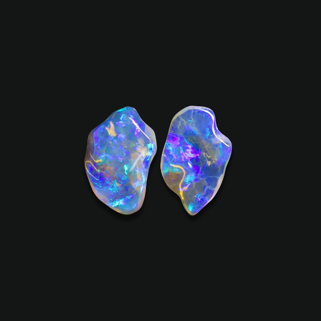 4.32 cttw Carved Crystal Opal Pair