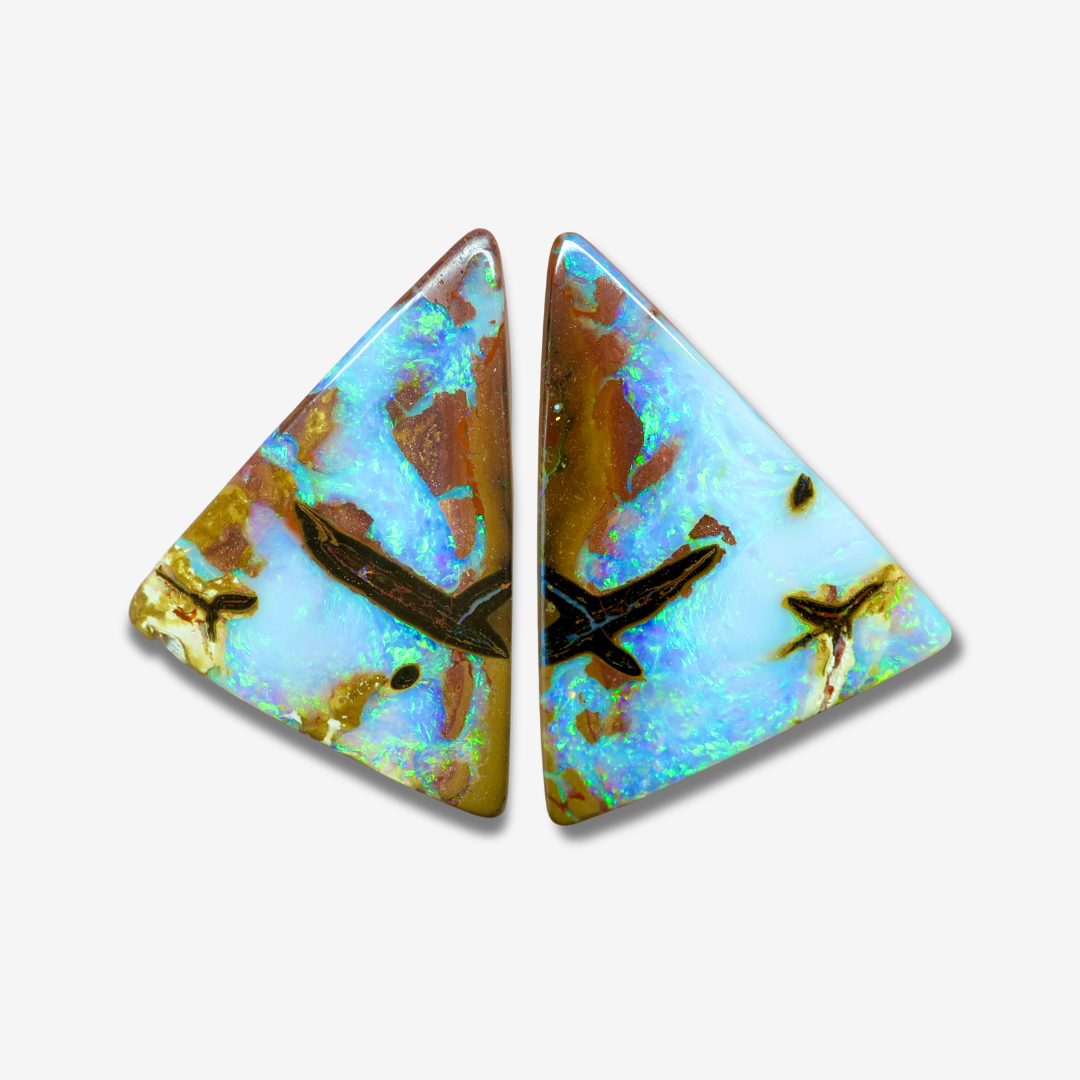 43.75 cttw Boulder Opal Pair 32.3x21.9x5 mm
