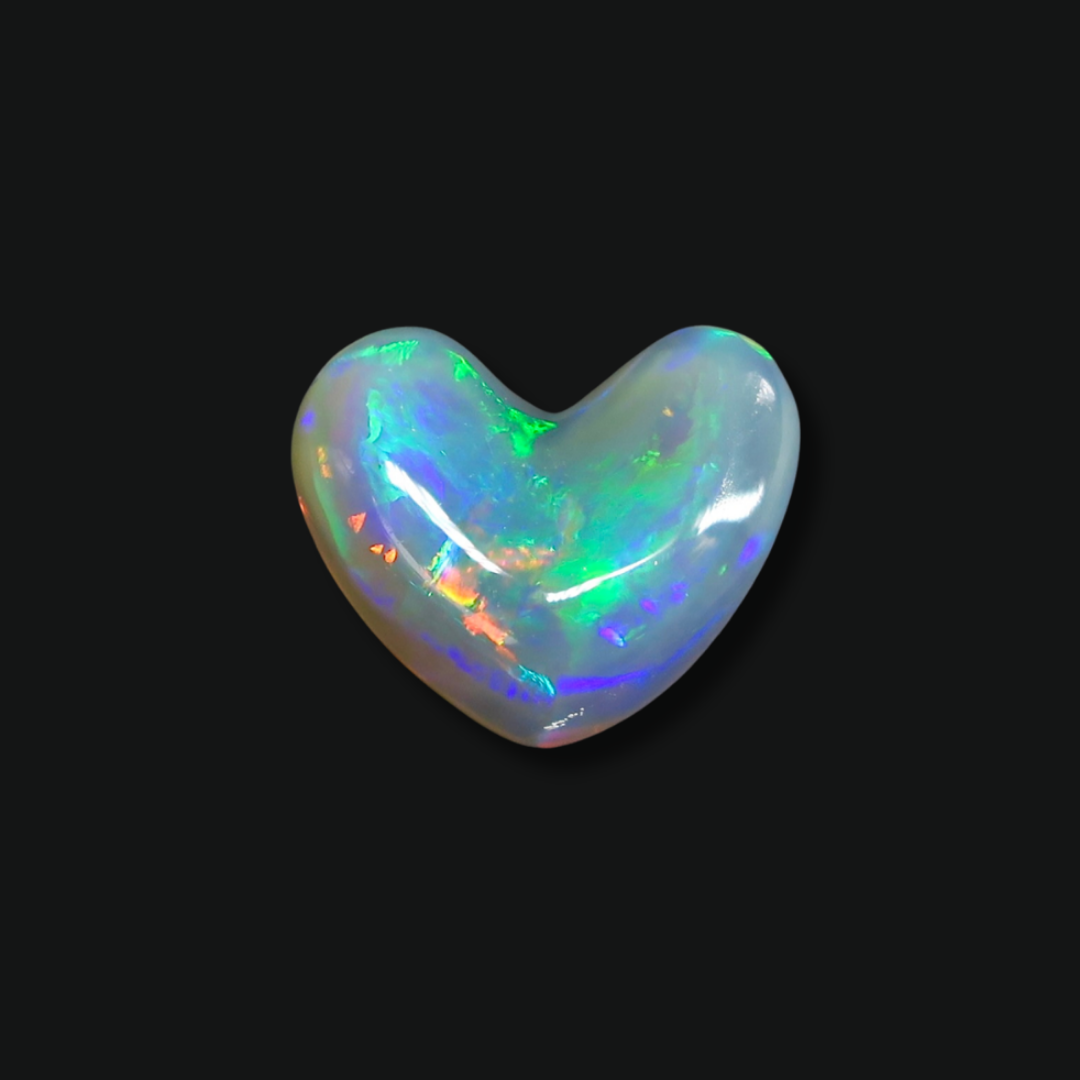 5.27 ct Puffy Heart Dark Crystal Opal 11.8x9.8x7.4 mm