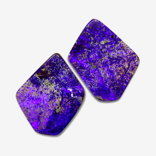75.26 cttw Large Indigo Boulder Opal Pair